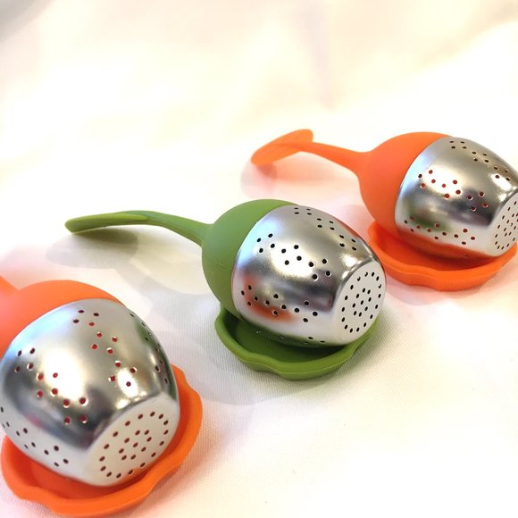 Tea + Tray Silicone & Stainless Steel Strainers Infusers Lot of 3 NWT - Picture 5 of 8